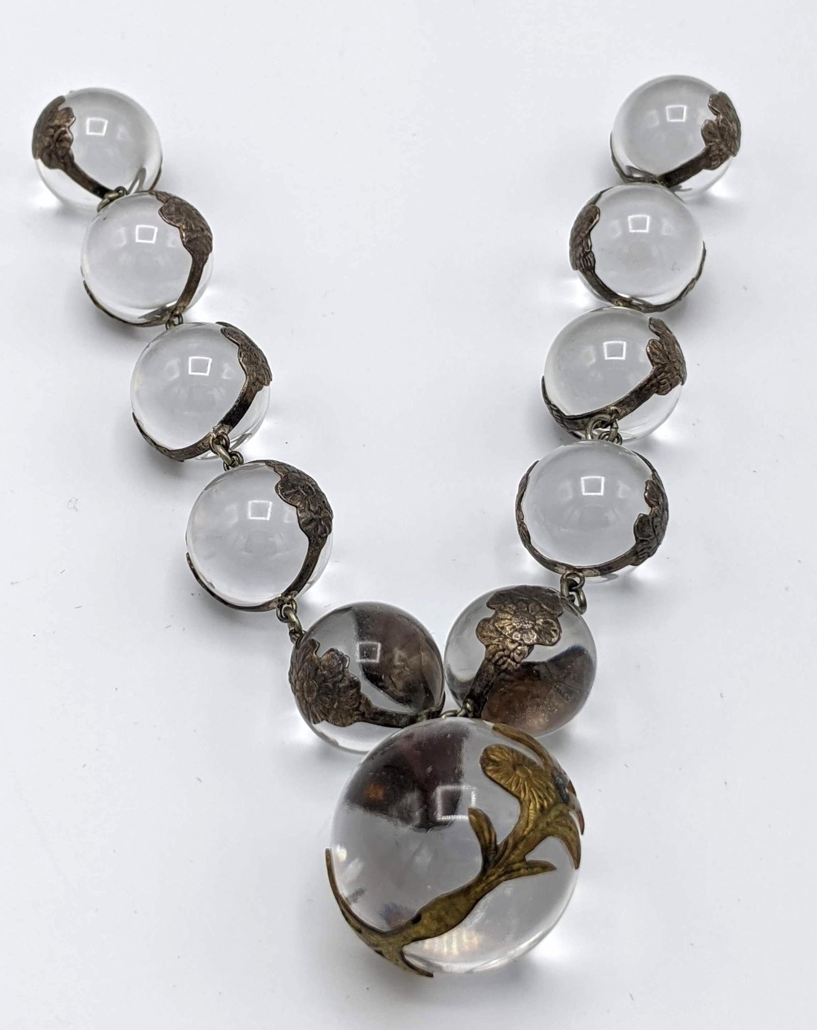 Sterling Antique Pools of Light Rock Crystal Bracelet w (1 of 9)