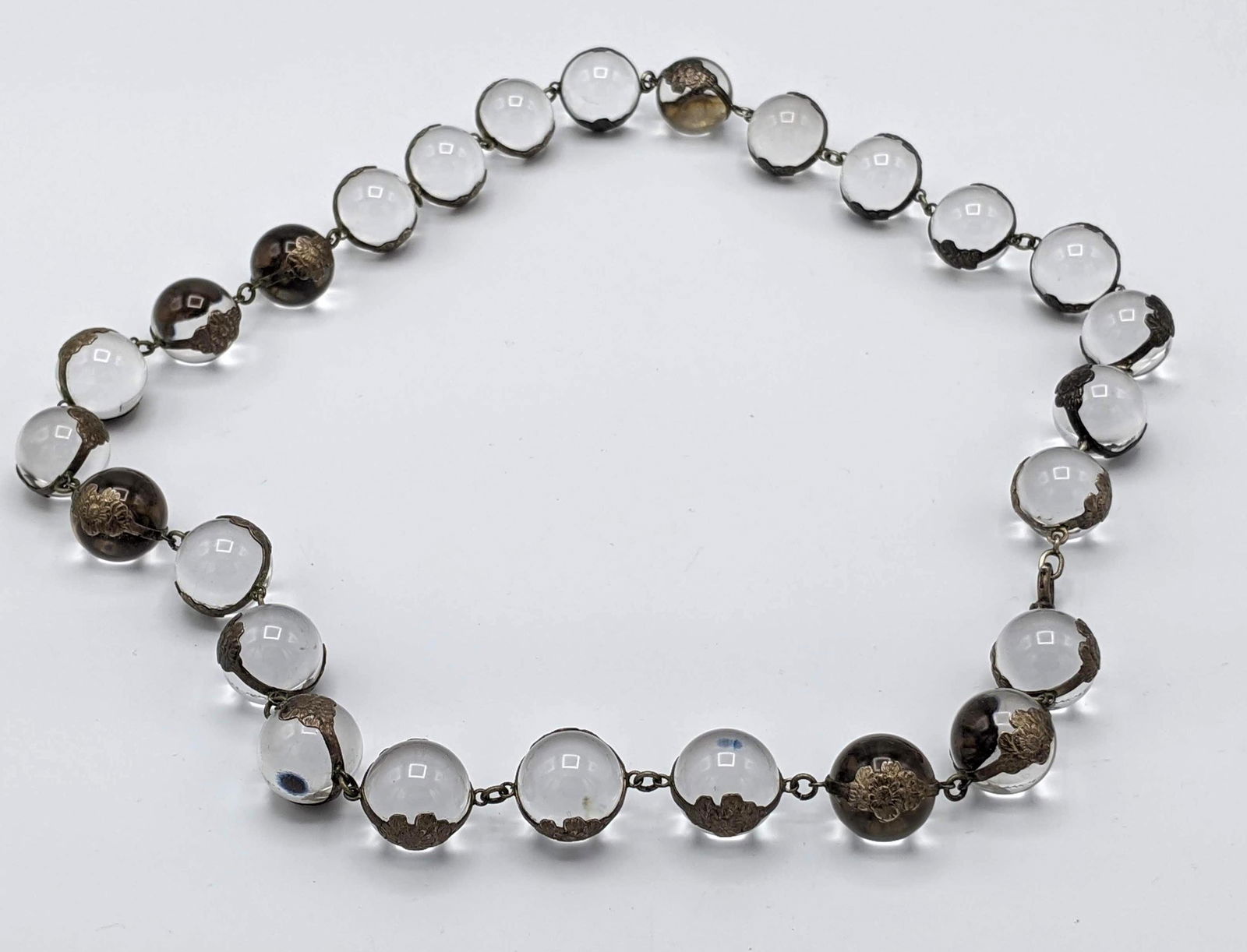 Sterling Silver Antique Pools of Light Crystal Necklace (1 of 5)