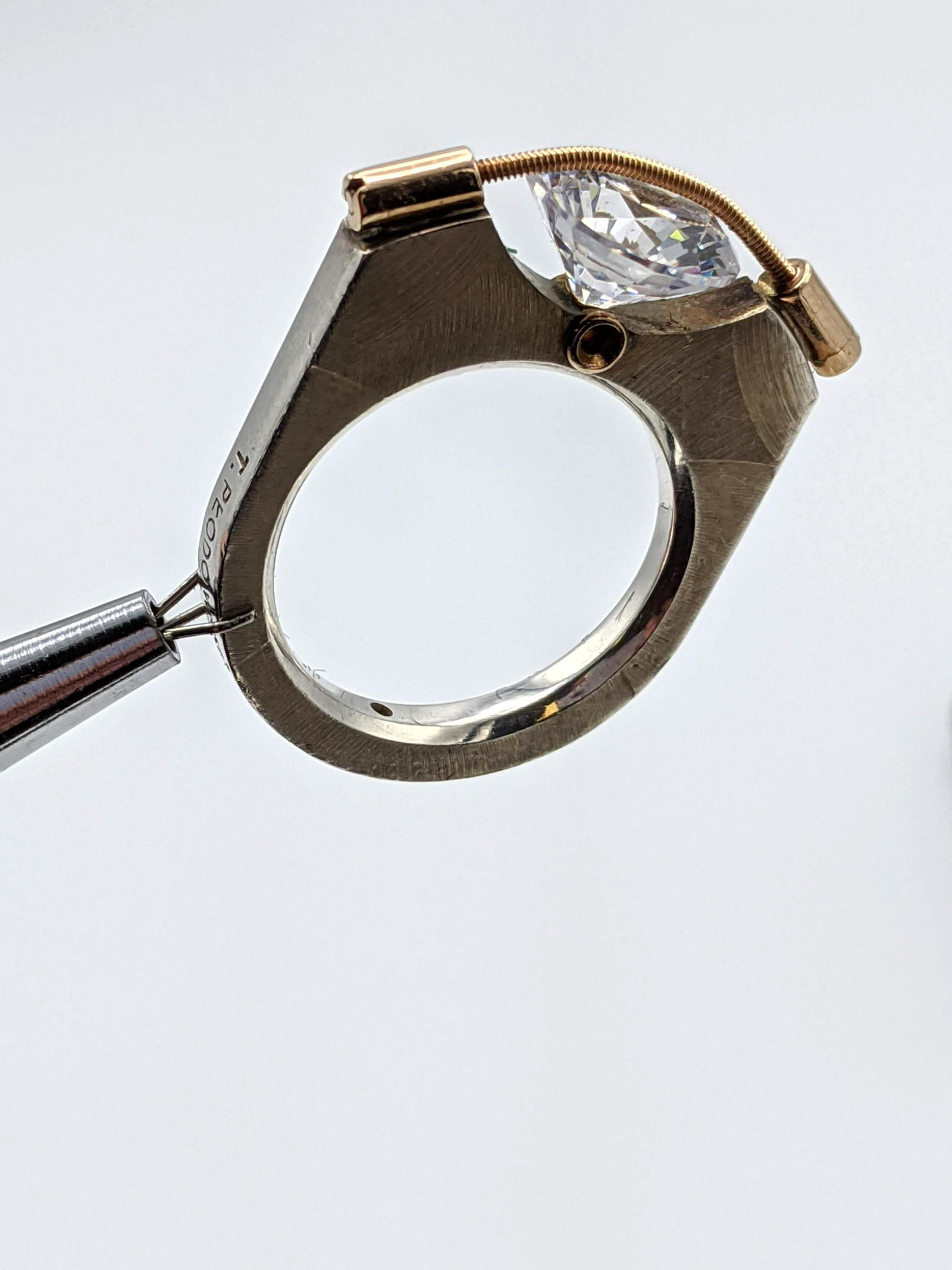 T. TKODOWSKI Sterling 14k Gold Artisan Ring. Modernist (1 of 7)