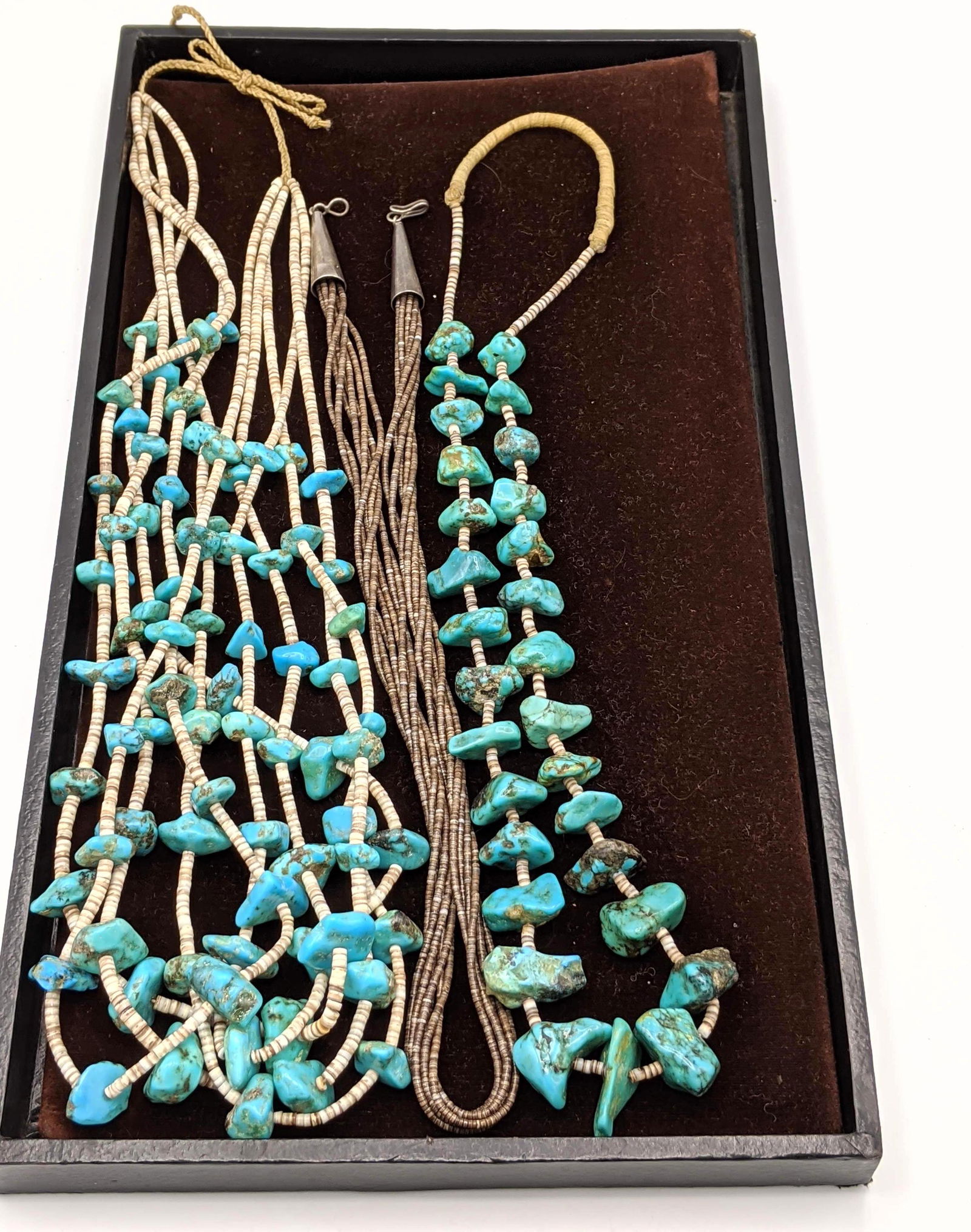 3pc American Native Indian Turquoise Heishi Bead Neckla (1 of 8)