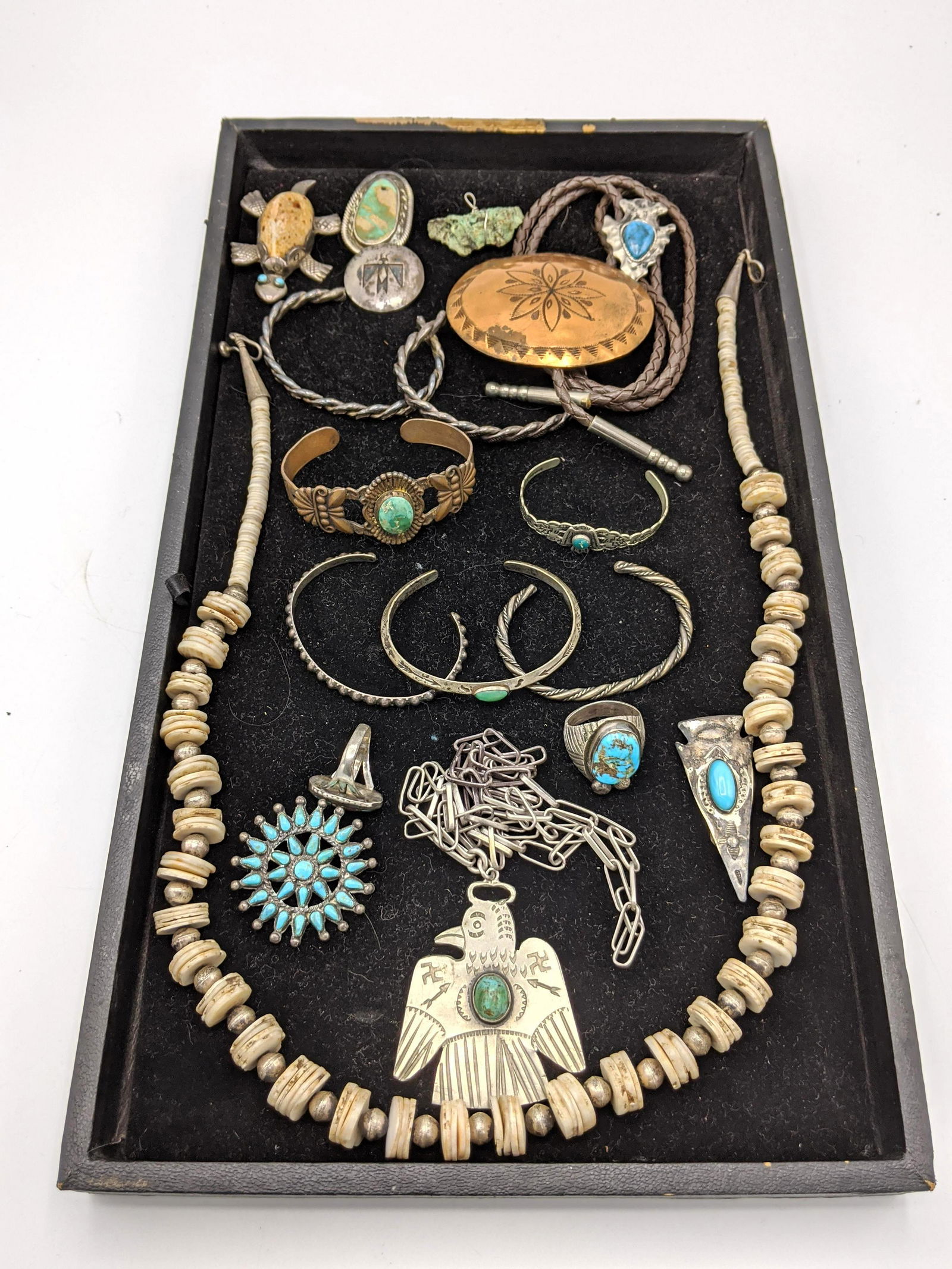 19pc Native American Indian Jewelry Lot. ZUNI Needlepoi (1 of 9)