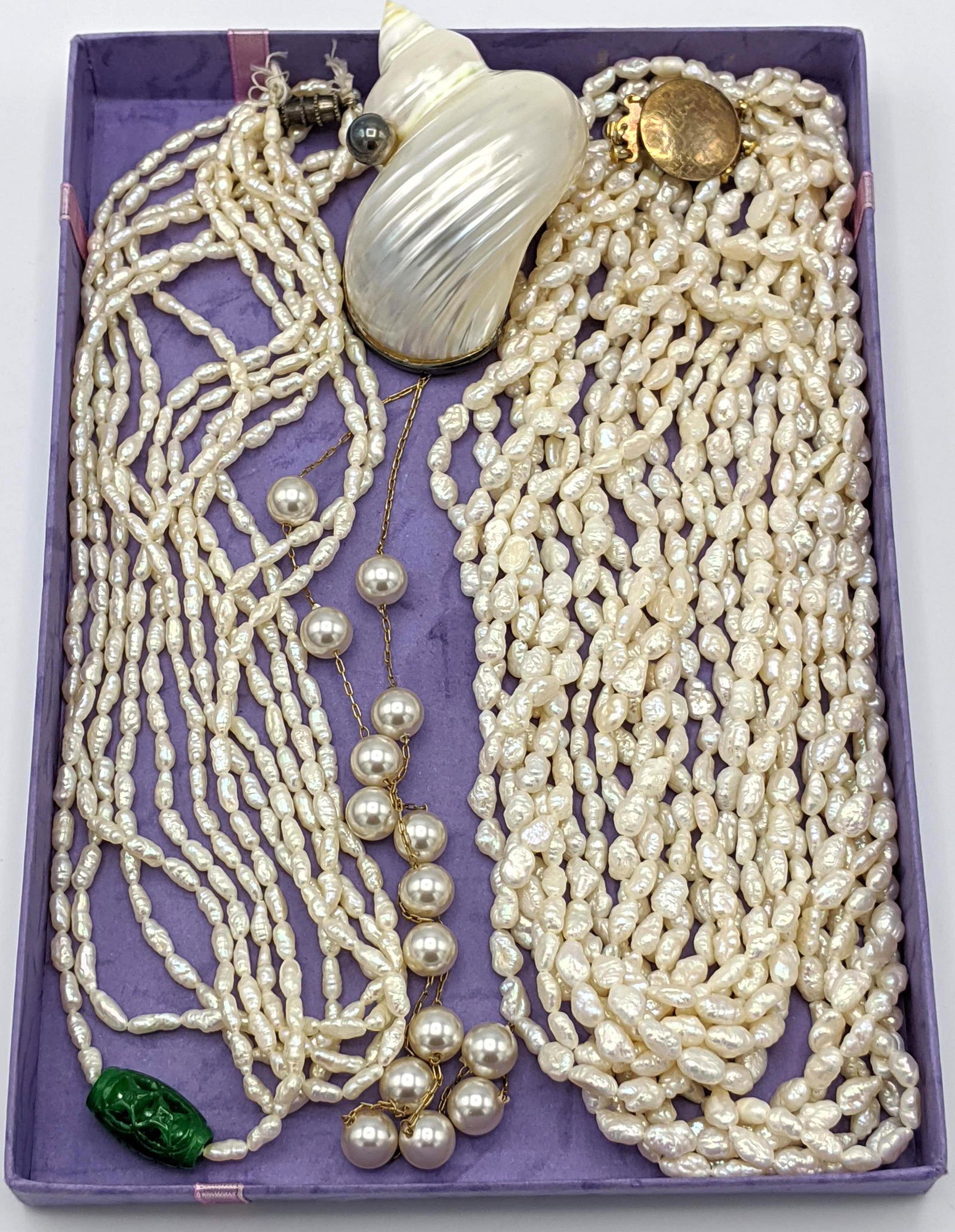 Vintage Pearl Jewelry Lot. Multi strand BIWA pearl neck (1 of 9)