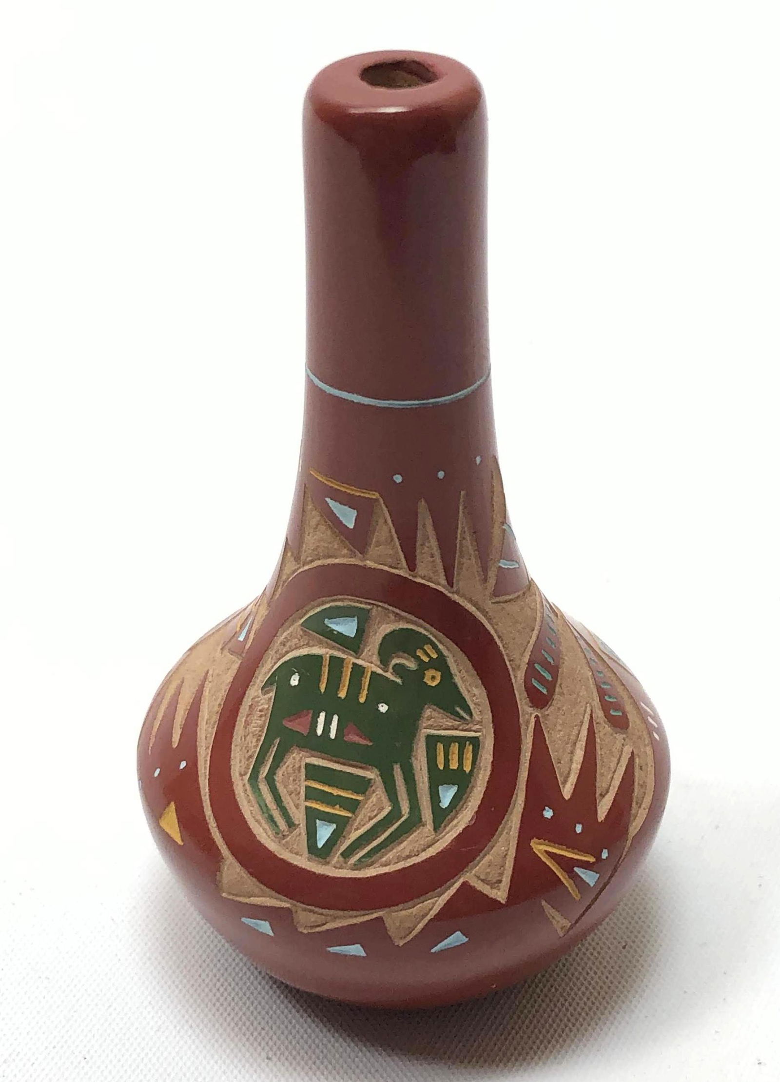 SANTA CLARA PUEBLO Miniature Cabinet Vase. Native Ameri (1 of 6)