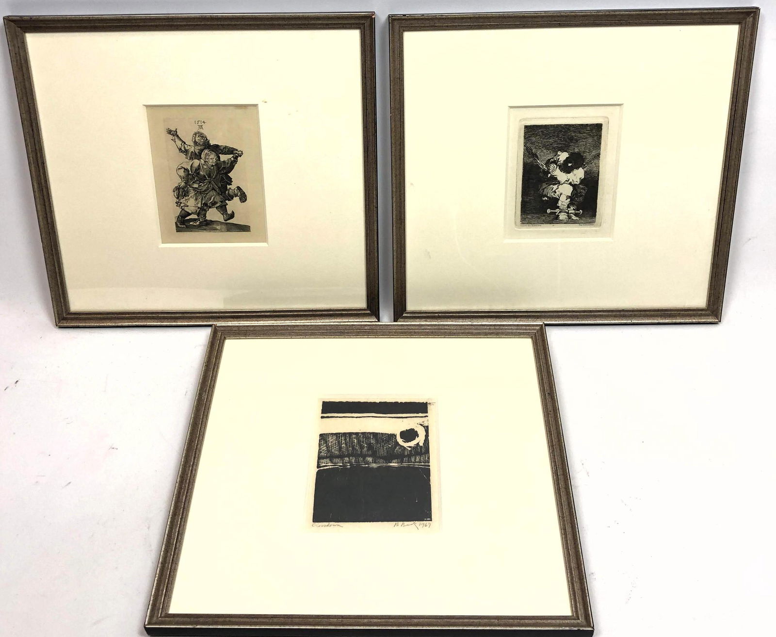 3pc Lot of Etchings. Incl. "Small Prisoners" by GOYA, (1 of 10)