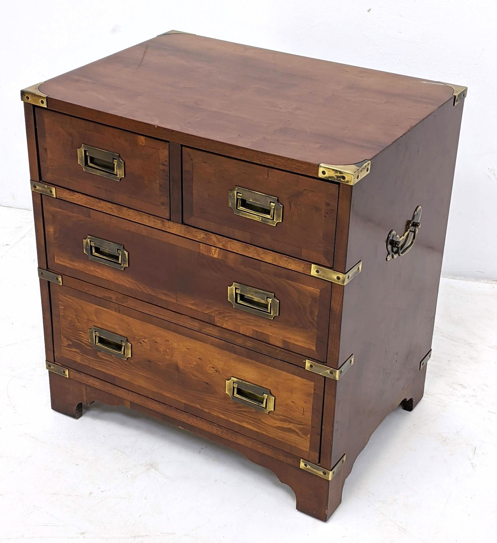 Small 4 Drawer Campaign Silver Butler's Chest.  Handled (1 of 10)