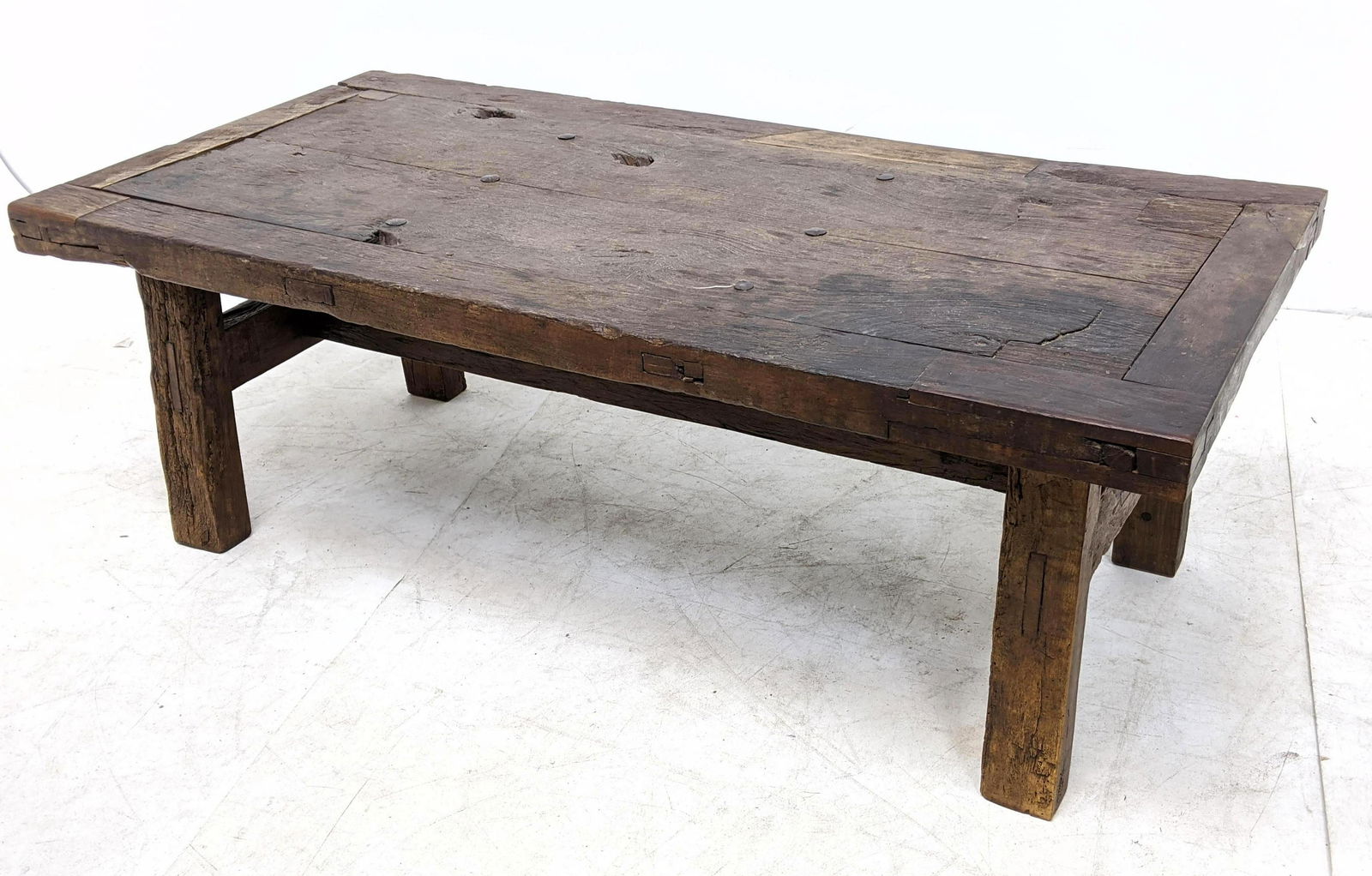 Antique Rustic French Style Door Table. Trestle base. (1 of 15)