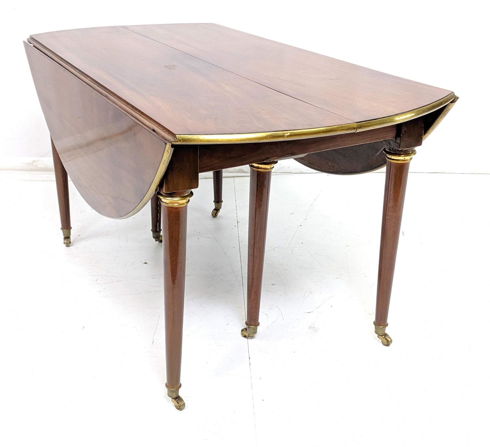 Mahogany Dining Table Drop Sides with Heavy Solid Brass (1 of 11)
