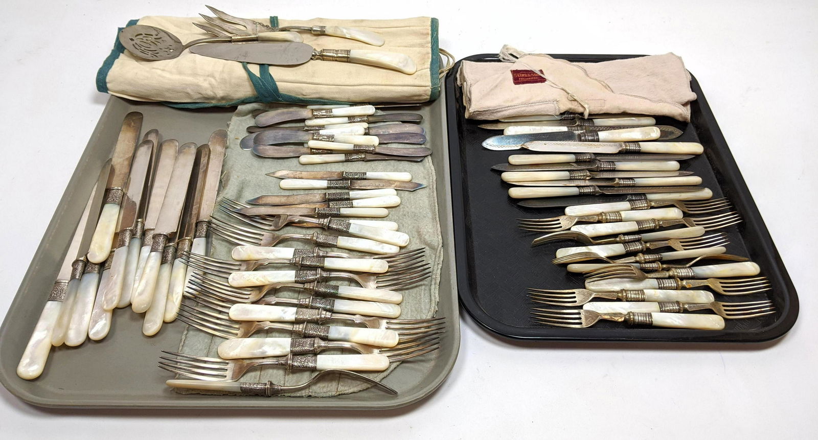 Lg Assorted Mother Of Pearl Handled Fork Knife Flatware (1 of 20)