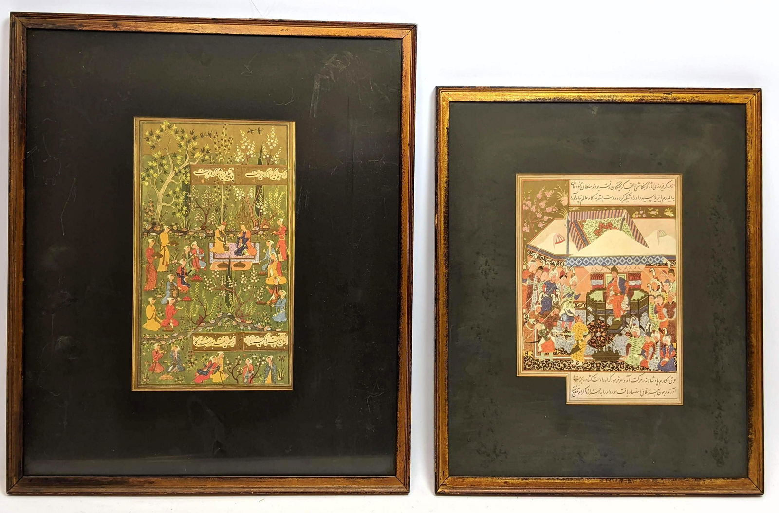 2pc Lot of Detailed Persian Paintings. Titled "Tamerlan (1 of 16)