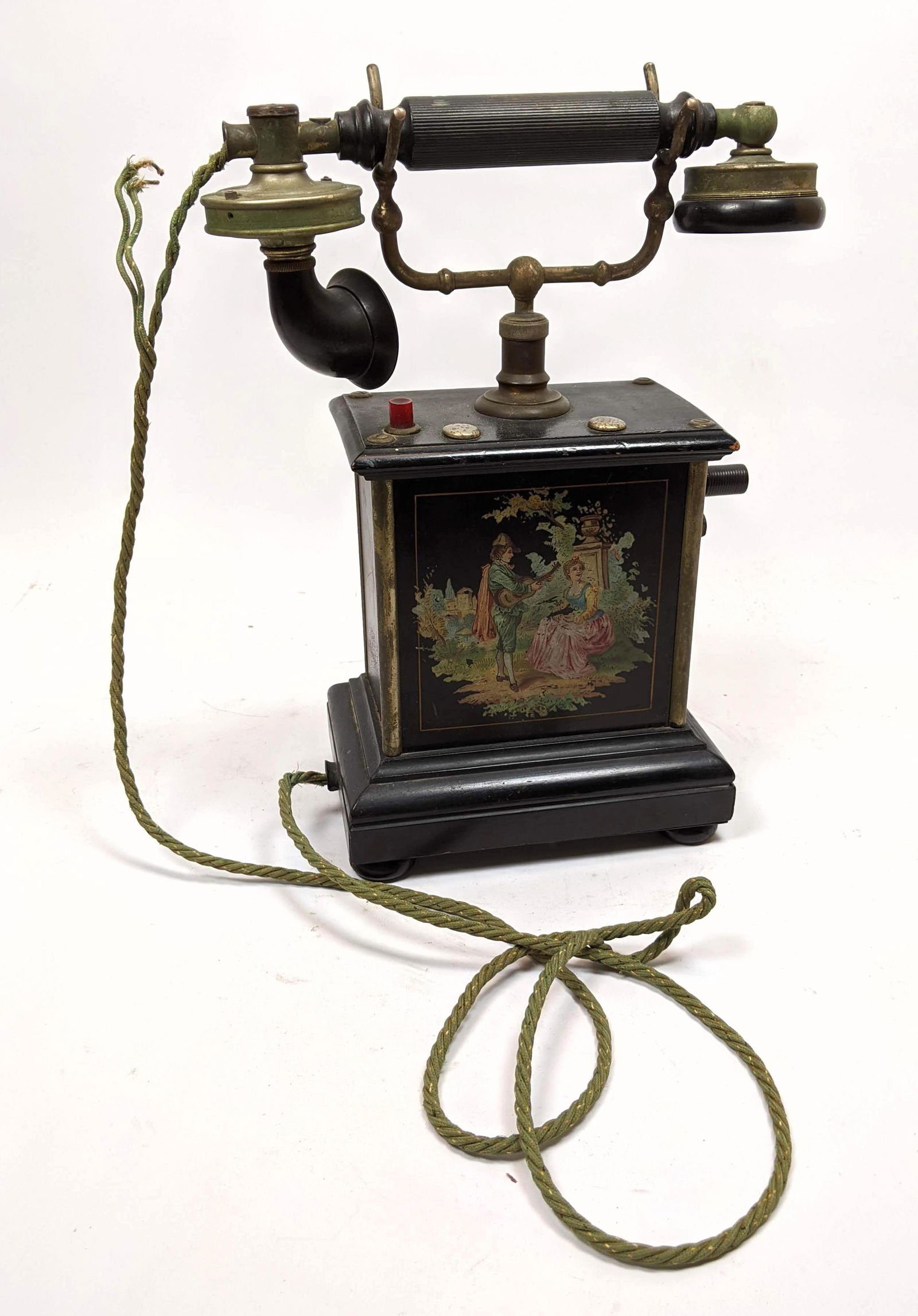 Antique Crank Phone. Marked KJOBENHAVNS TELEFON AKTIESE (1 of 14)