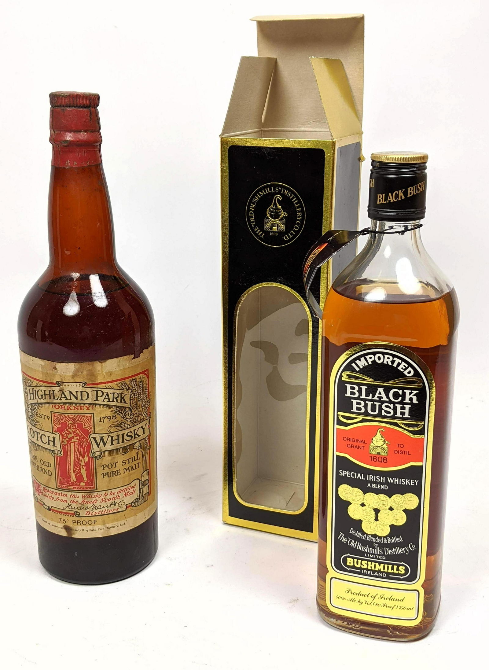 2pc Vintage Whiskey Lot HIGHLAND PARK and BLACK BUSH. S (1 of 17)