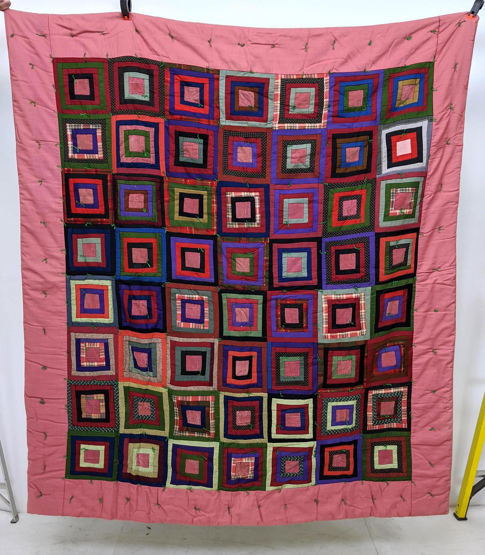 Colorful Patchwork Quilt Bedspread. Multicolored square (1 of 12)