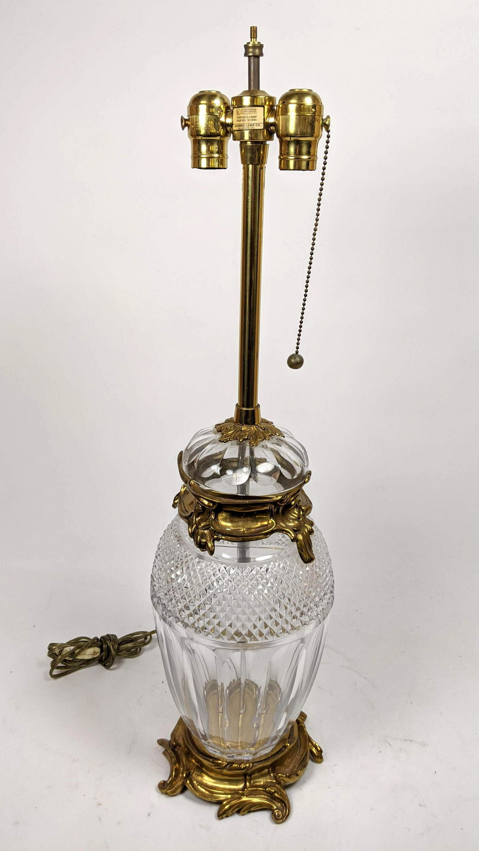 MARBRO LAMP Co. Crystal and Brass Urn Table Lamp (1 of 10)