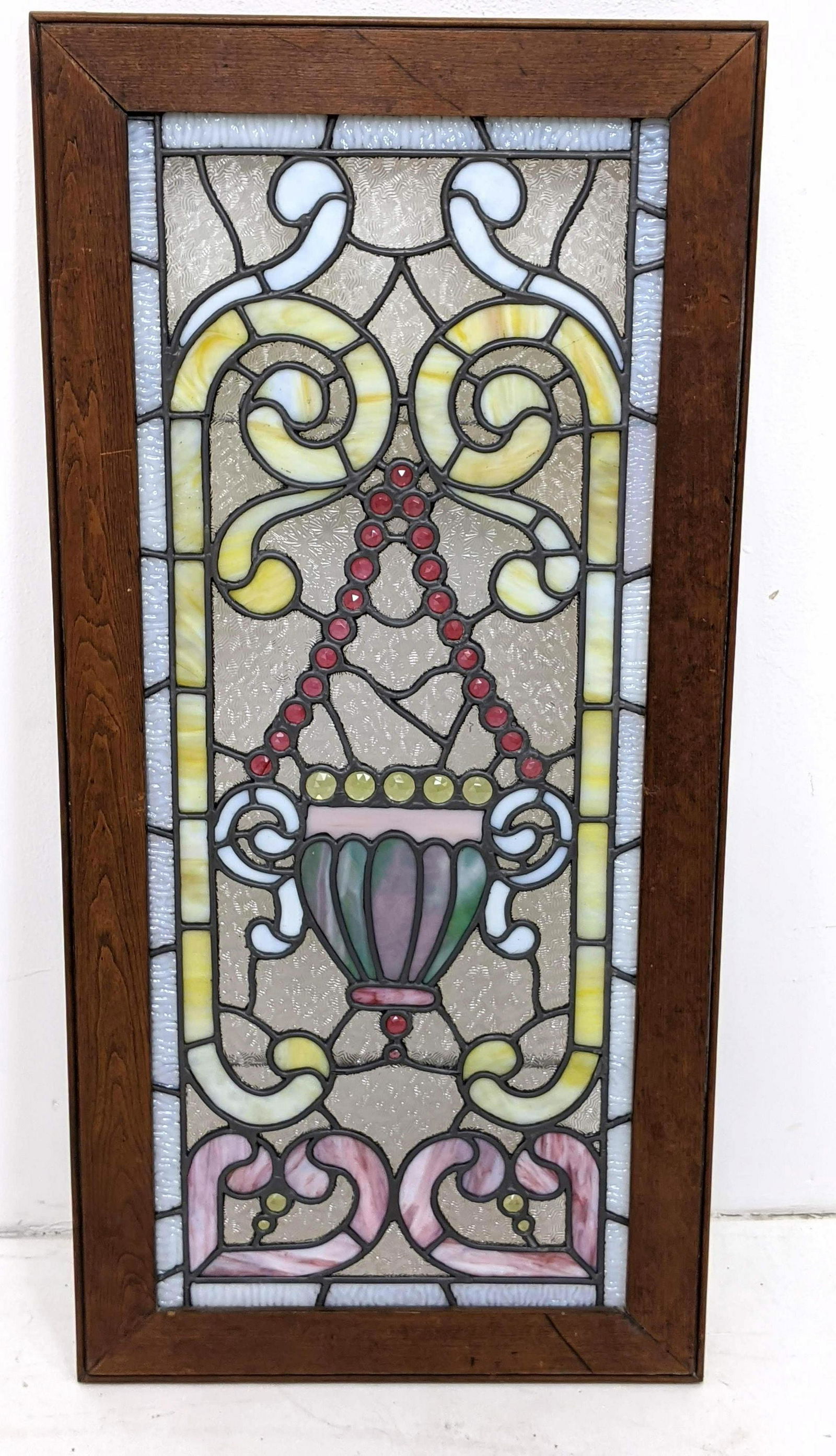 Stained Glass Leaded Window with Jeweled Accents. (1 of 10)