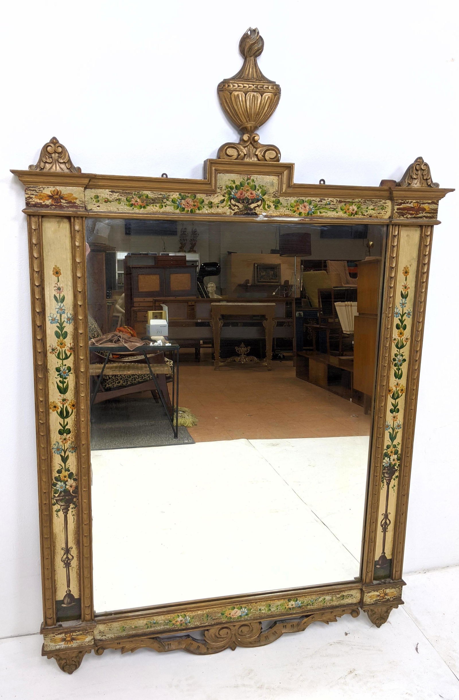 Antique Italian Style Gold and Hand Painted Floral Desi (1 of 11)