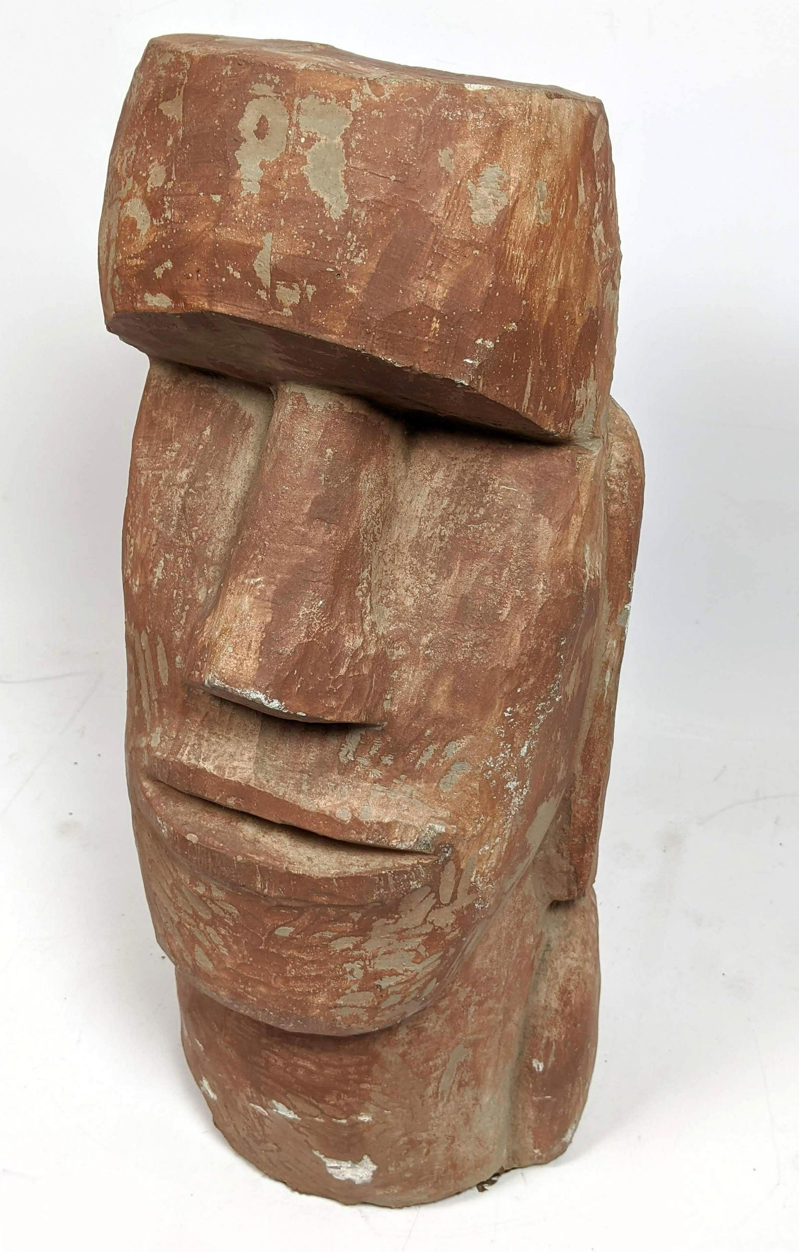 Easter Island Style Carved Stone Head Totem. (1 of 9)