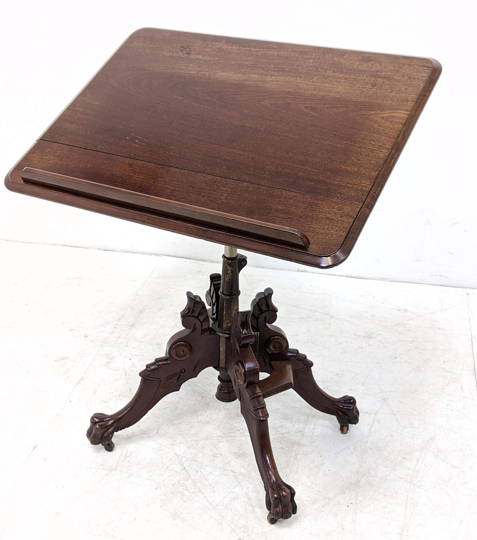 Antique Carved Walnut Architects Drafting Table (1 of 14)