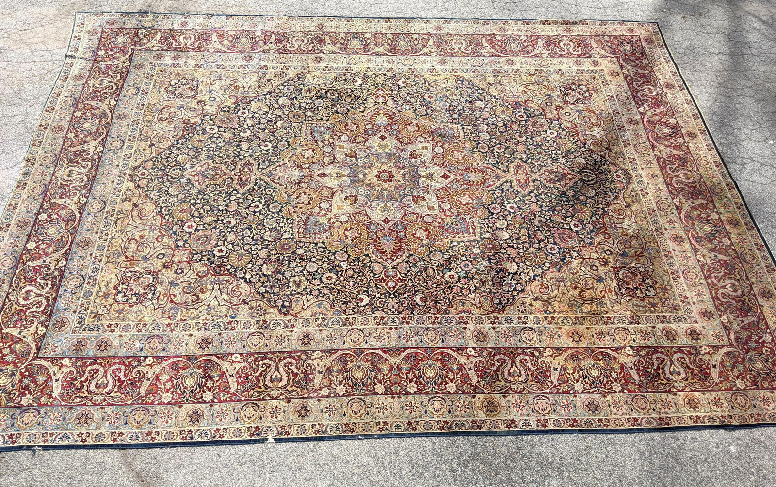 20'2x14'10 Antique LAVER KIRMAN Handmade Oriental Carpe (1 of 19)