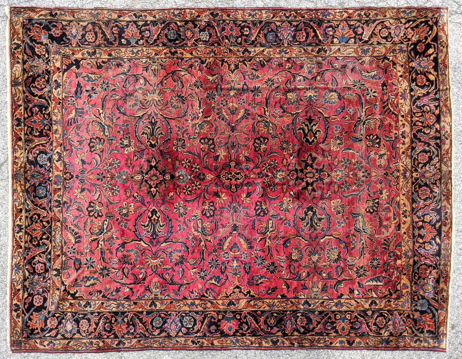 11'9x9'11 Handmade SAROUK Oriental Carpet Rug.  Floral (1 of 11)