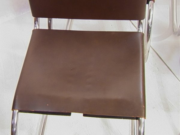 4 Marcel BREUER for Knoll Tubular MR Chairs. Leath - 2