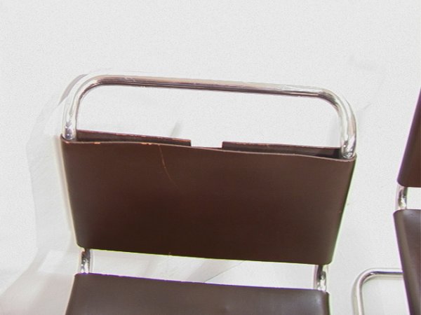 4 Marcel BREUER for Knoll Tubular MR Chairs. Leath - 5