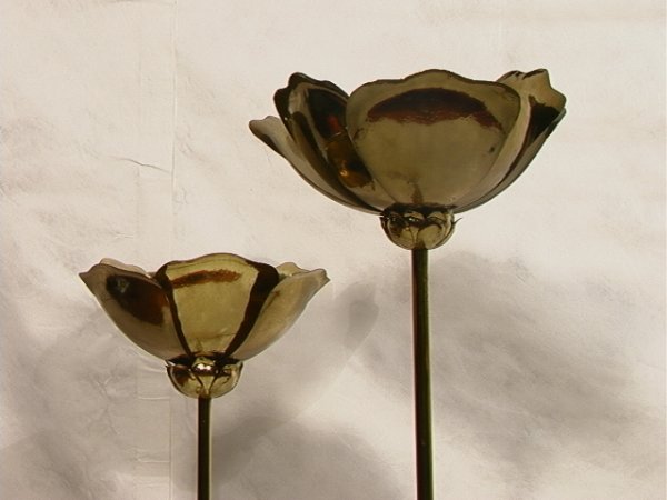 Decorator Flower Form Floor Lamp. Brass on Traver - 3