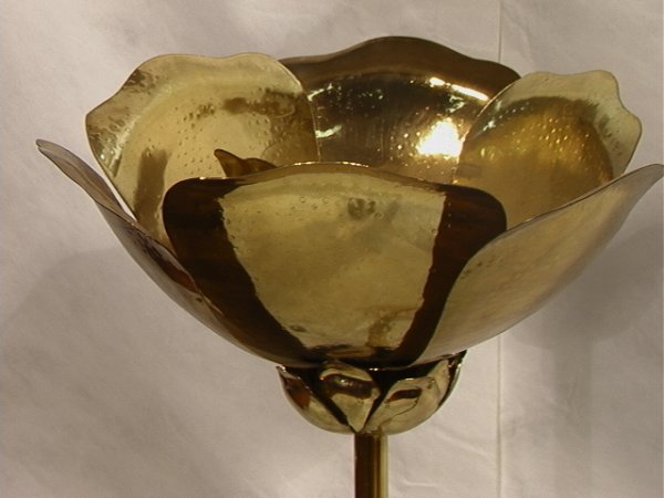 Decorator Flower Form Floor Lamp. Brass on Traver - 5