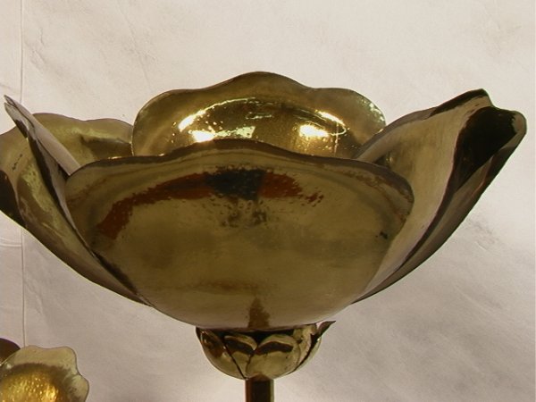 Decorator Flower Form Floor Lamp. Brass on Traver - 6