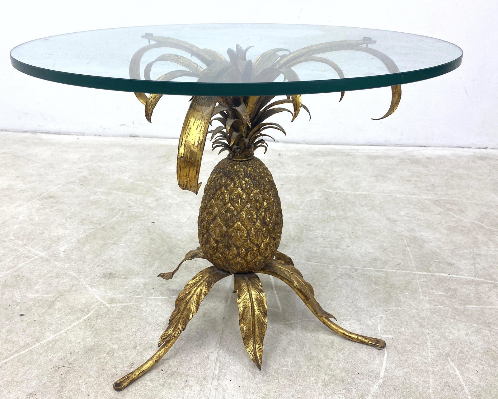 Italian Modern Gilt Metal and Glass Occasional Side Tab (1 of 7)
