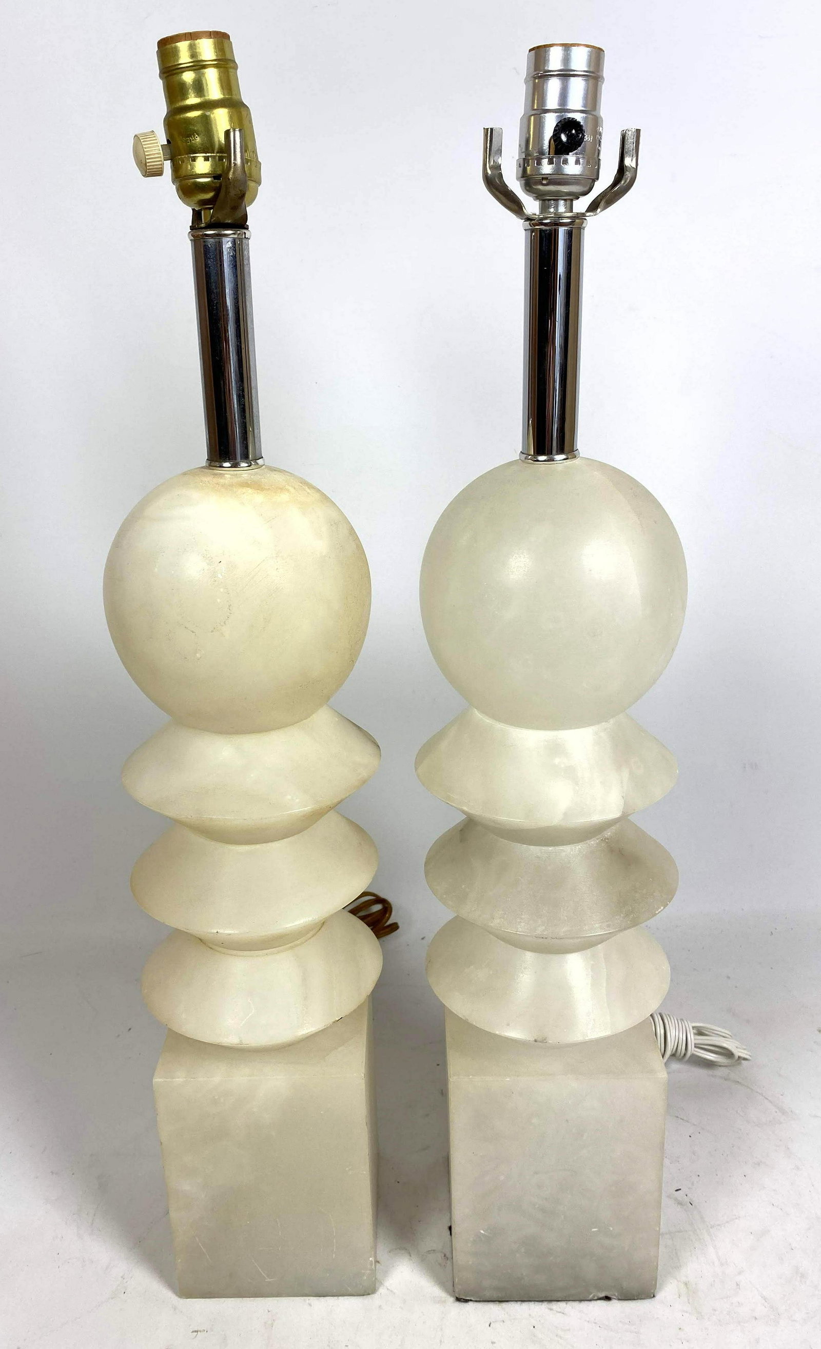 Pair Alabaster Brancusi Style Table Lamps. Great Modern (1 of 7)