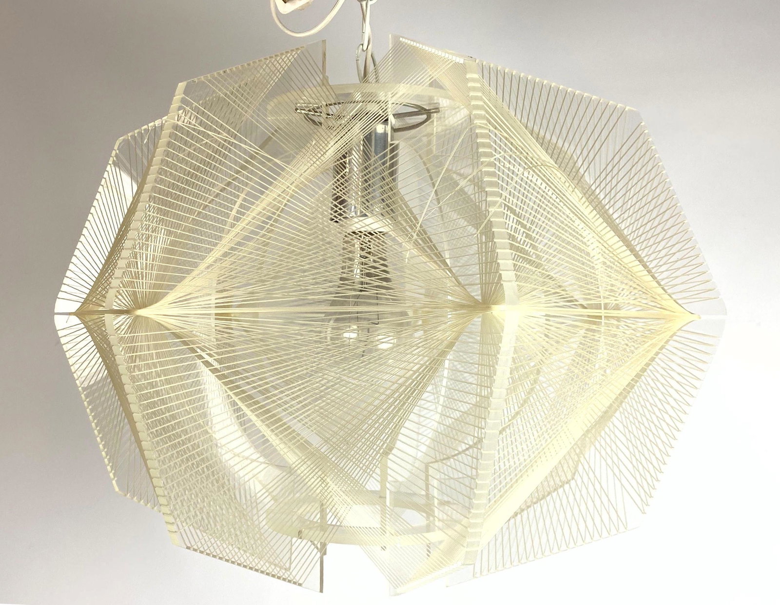 70Õs Modern Fishing Nylon String Pendant Lamp with Luci (1 of 9)