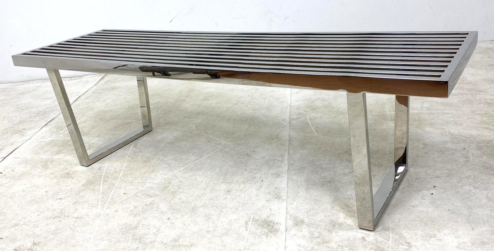 DIA Style Chrome Slat Bench with Nelson Style Base.  Co (1 of 7)