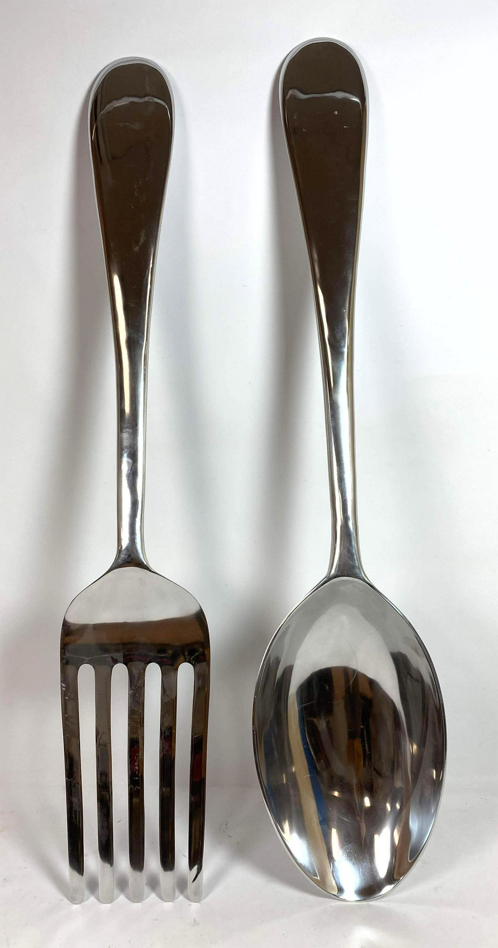 Pair of Oversized Chrome Kitchen Utensils Fork & Spoon (1 of 9)