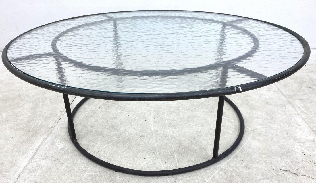 Large WALTER LAMB Round Bronze Coffee Table (1 of 8)