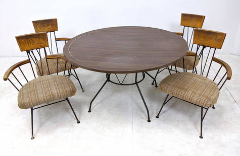 5pc Richard McCarthy Dining Set for Selrite.: 5pc Richard McCarthy Dining Set for Selrite. -- Dimensions: H: 27.5 inches: W: 47.25 inches: D: 47.25 inches ---