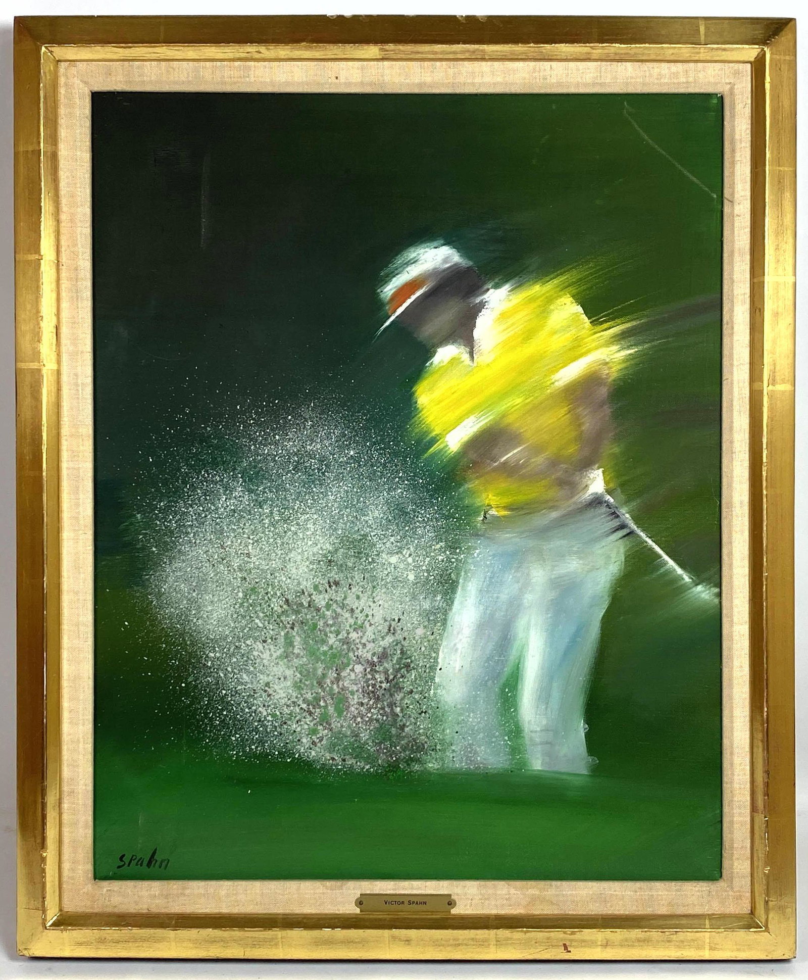 VICTOR SPAHN Oil Painting of Golfer. (1 of 10)