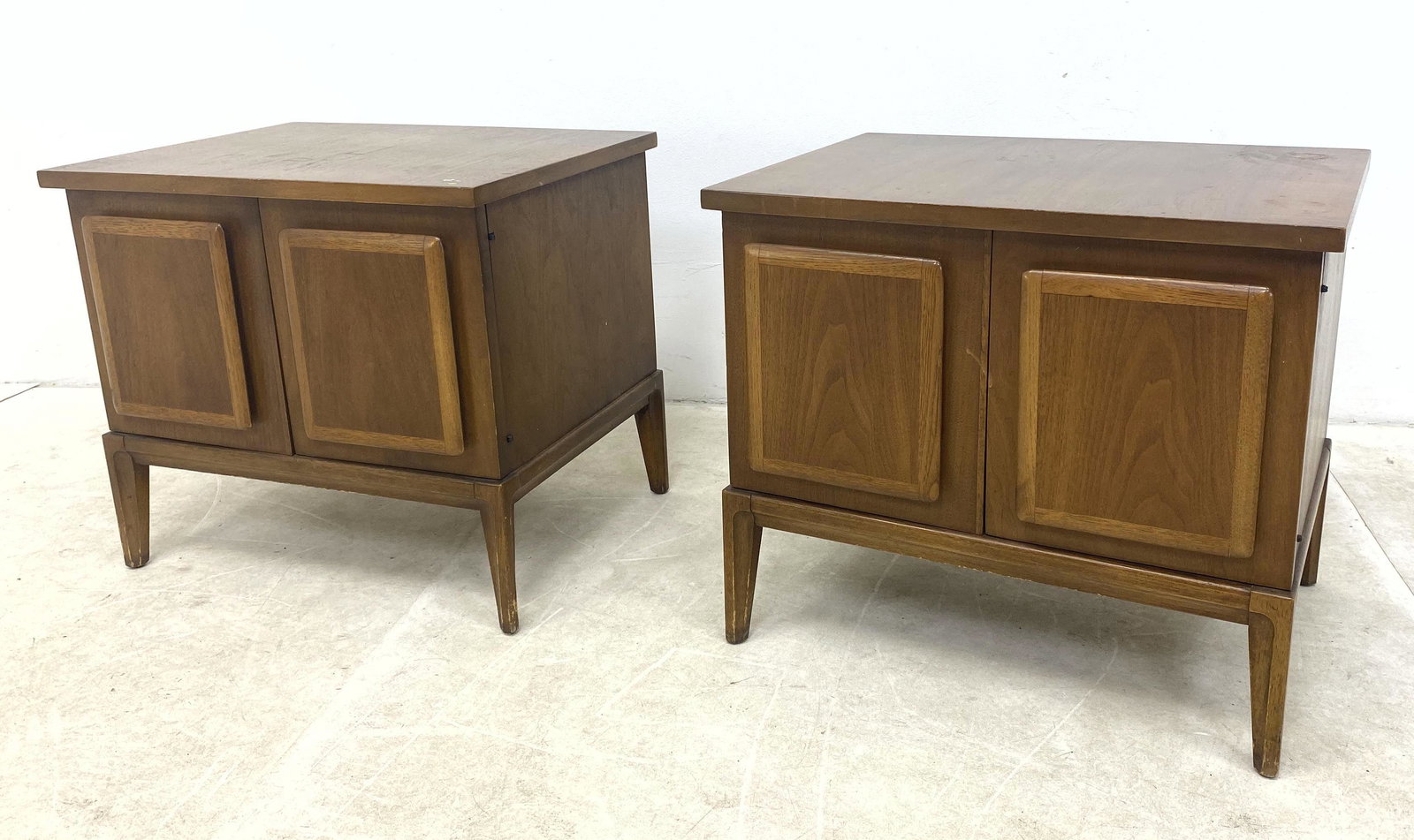 Pair American Modern Walnut Side Tables.  2 Door Nights (1 of 14)