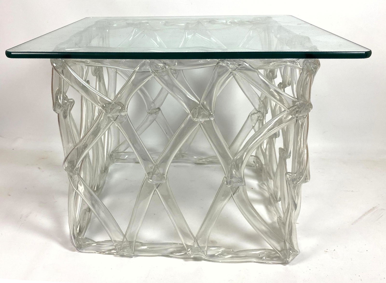 TONY DUQUETTE style Taffy Side Table. Square Cube form (1 of 6)