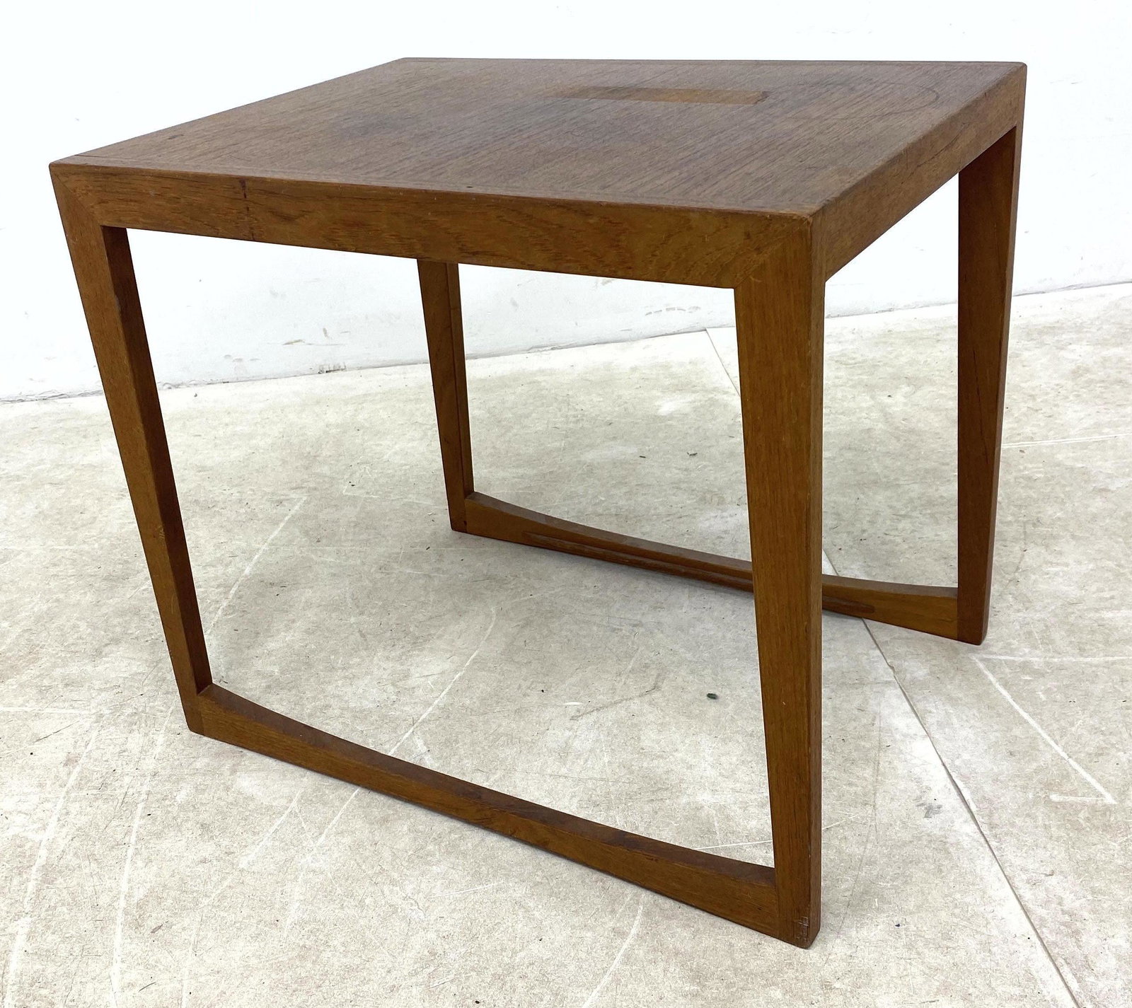GEORGE TANIER Occasional Side Table. Tapered legs with: GEORGE TANIER Occasional Side Table. Tapered legs with bottom stretcher.-- Dimensions: H: 21 inches: W: 17.75 inches: D: 23.5 inches ---