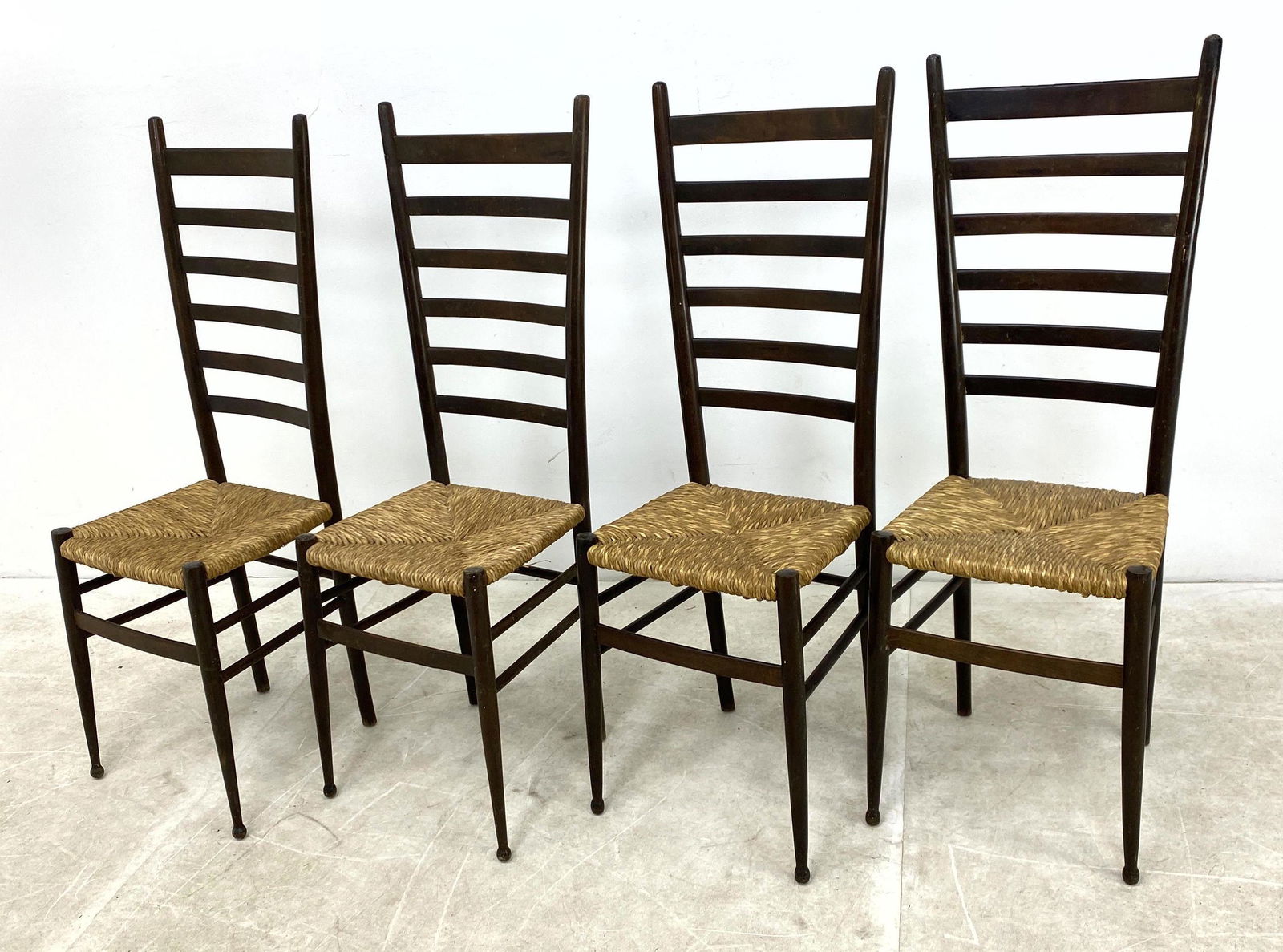 Set 4 Italian Style Ladder Back Dining Chairs.  Woven S (1 of 20)