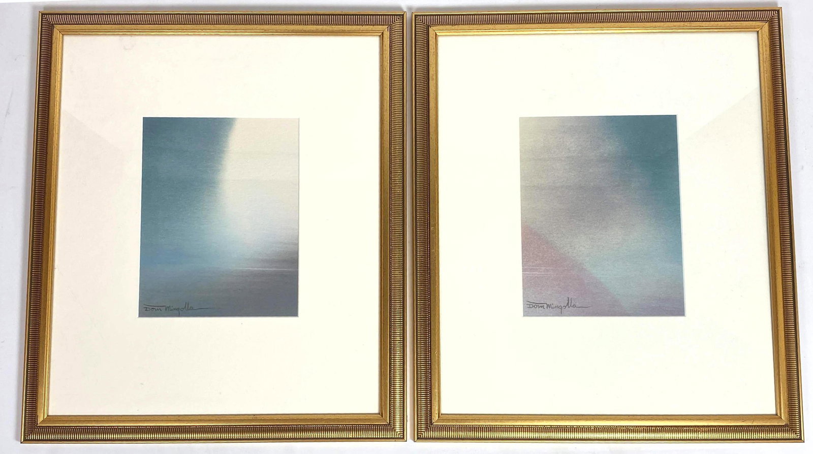 Pair DON MINGOLLA Pastel Paintings.  Framed Under Glass (1 of 7)