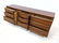 Lane American Modern Walnut Credenza Sideboard. Drawer - 12