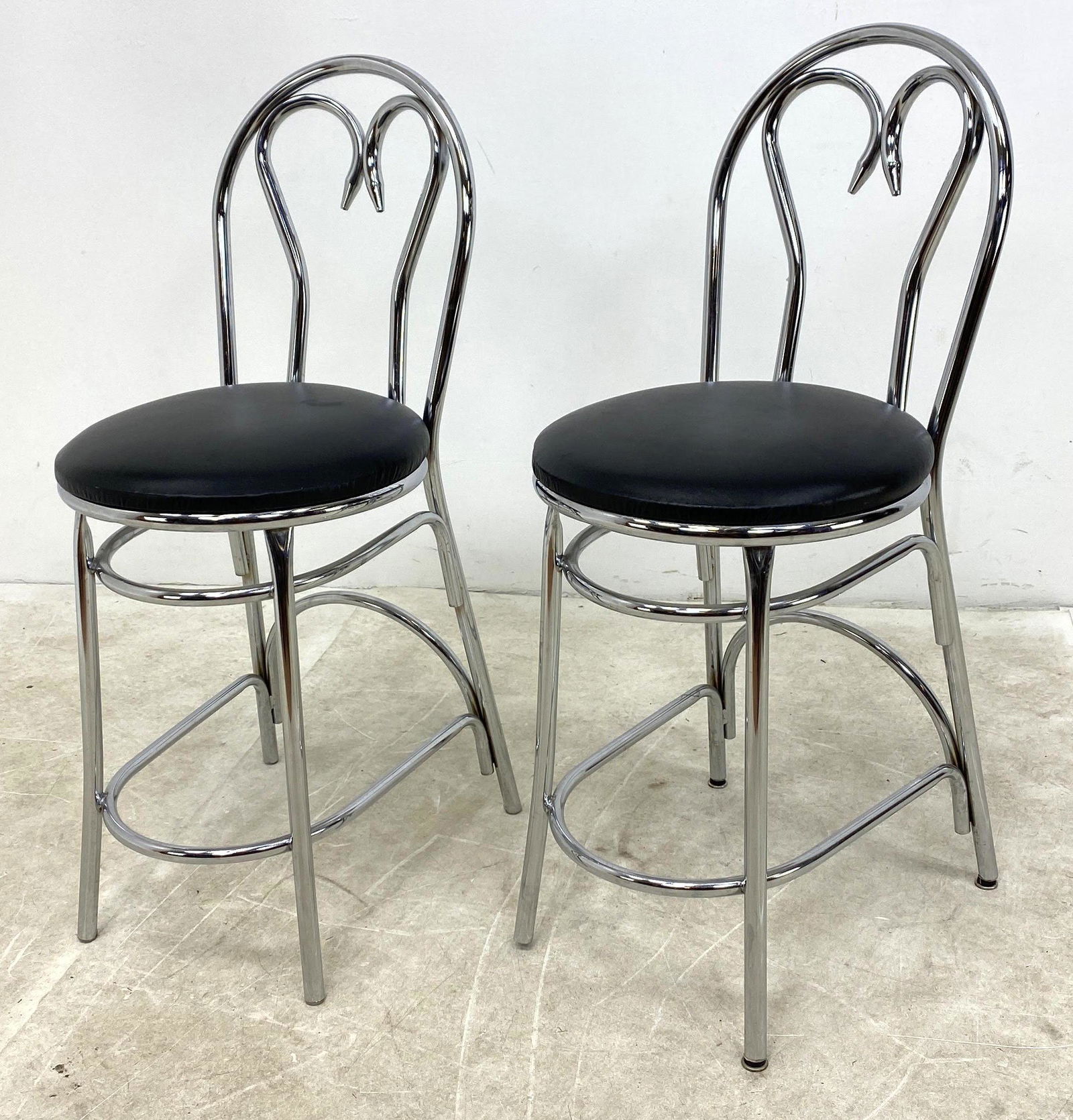Pair Contemporary Chrome Ice cream Parlor Chairs. (1 of 10)