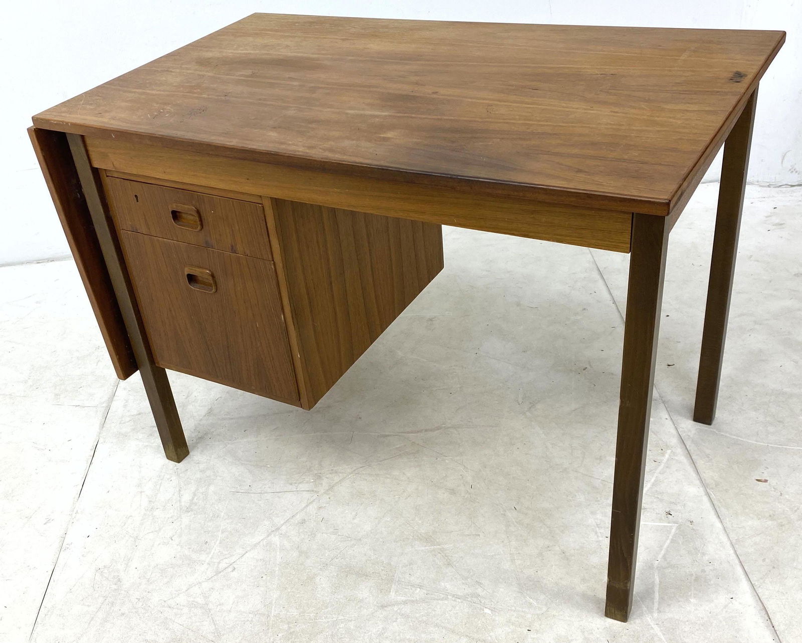 Danish Modern Teak Desk with Drop Side. (1 of 9)