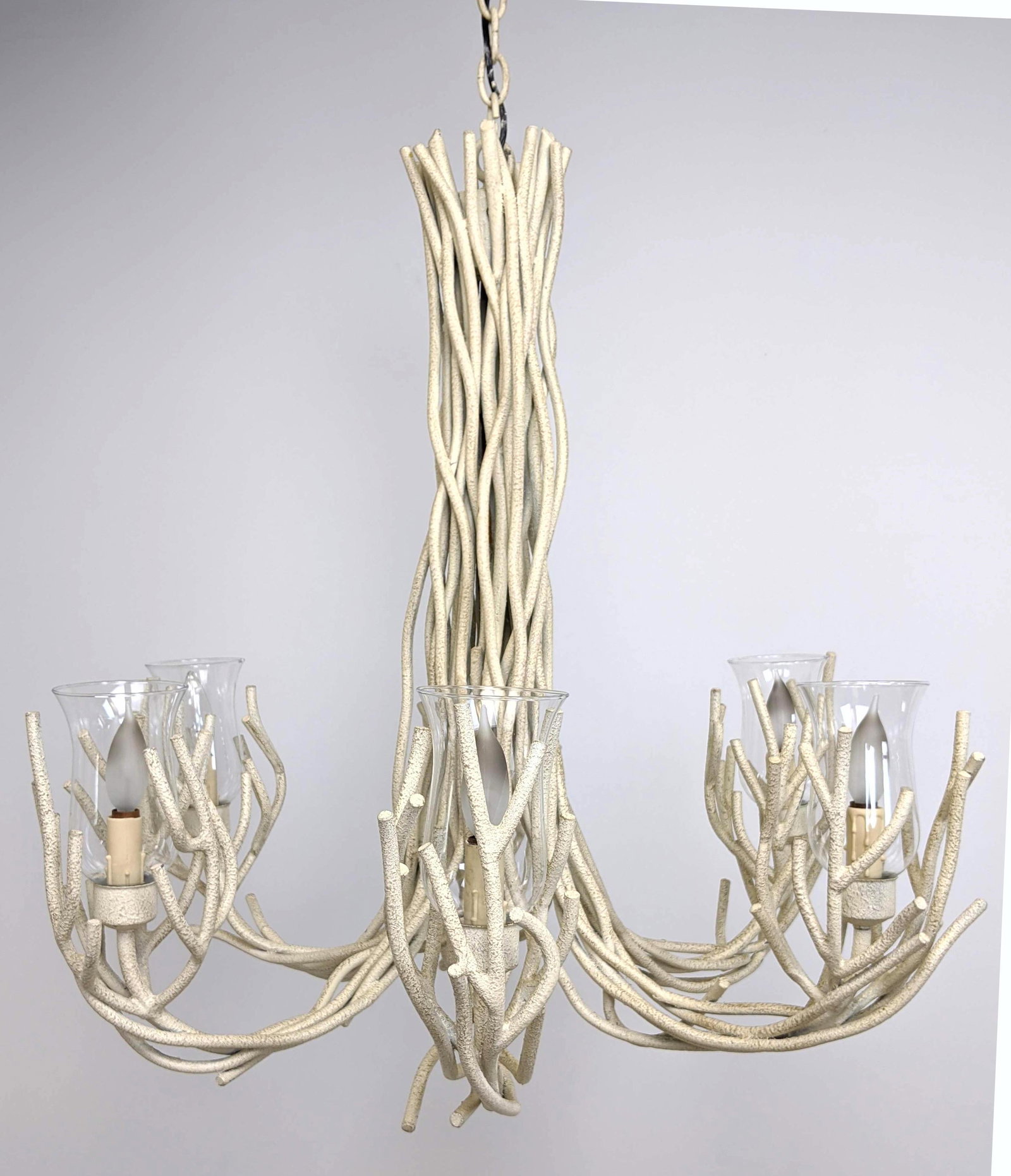 Large Contemporary Branch Form Chandelier with glass sh (1 of 11)