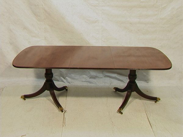 Mahogany Banded Dining Table Duncan Phyfe with two: Mahogany Banded Dining Table Duncan Phyfe with two 24 in. leaves Dimensions: H: 30 inches: W: 66 inches: D: 44 inches Condition (General) Please contact us for a detailed condition report: Very Good C