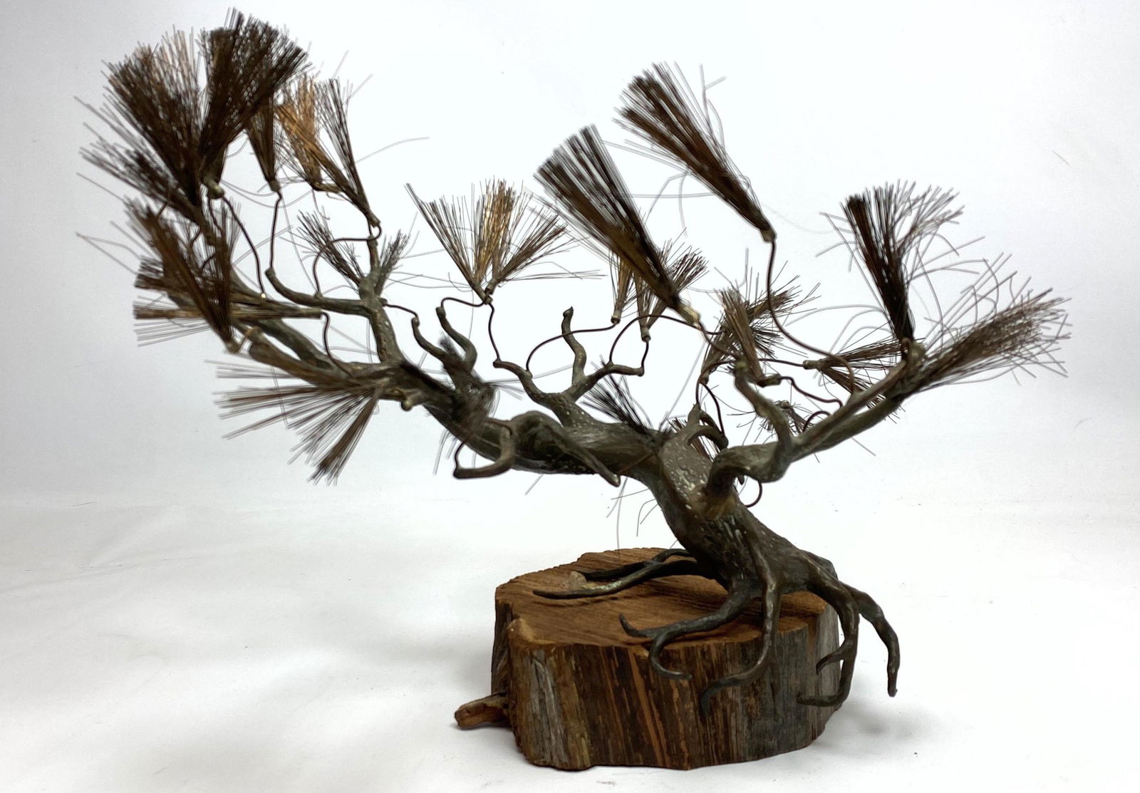 Brutalist Modern Mixed Metal Tree Sculpture Mounted on (1 of 6)