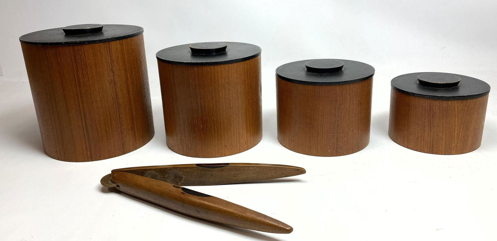 Danish Modern Teak Lot - Nutcracker and Canister Set. (1 of 8)