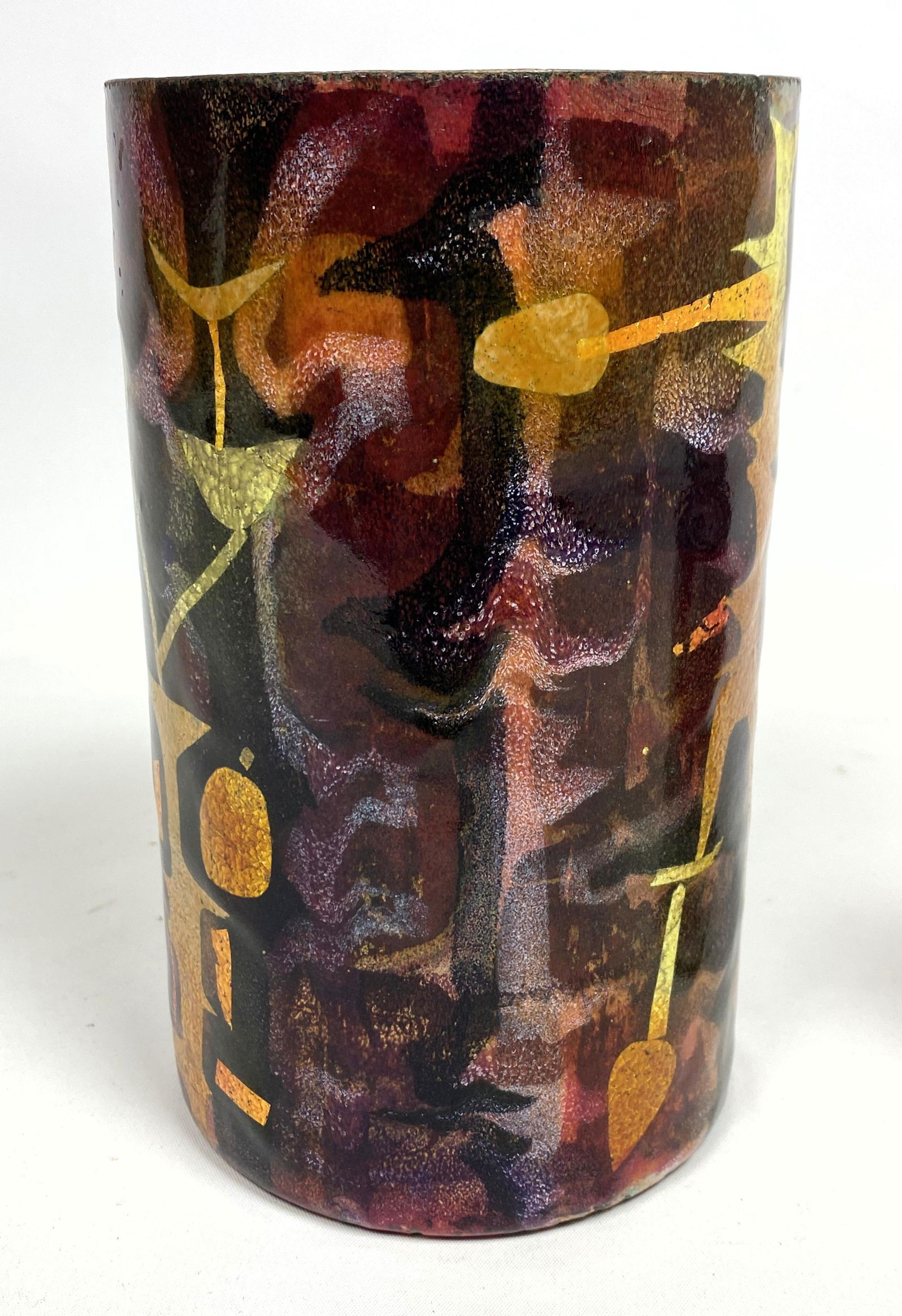 OPPI Untracht Enamelware Vase Vessel. Colorful abstract (1 of 6)