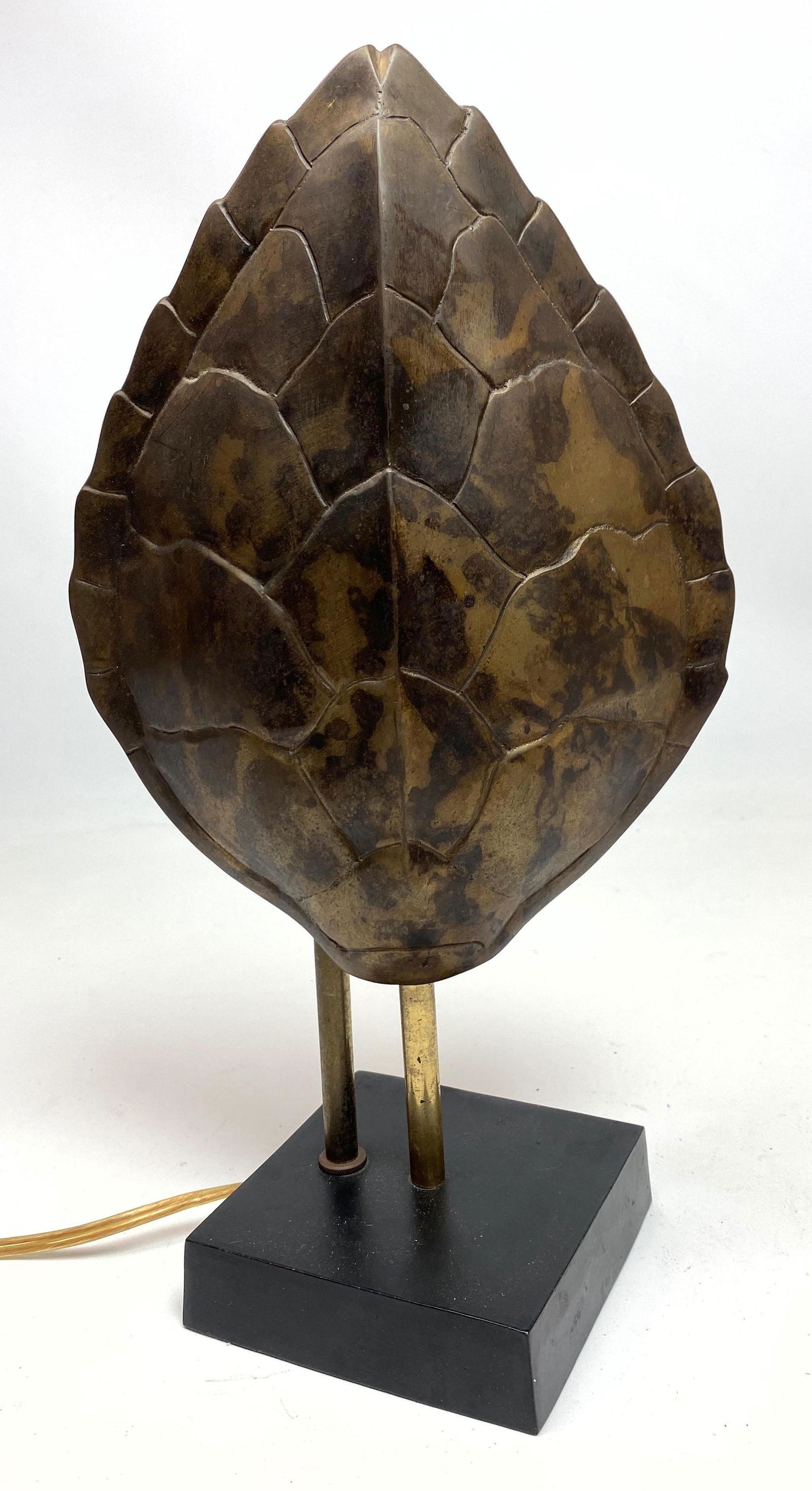 Small Chapman Brass Turtle Shell Table Lamp. (1 of 6)